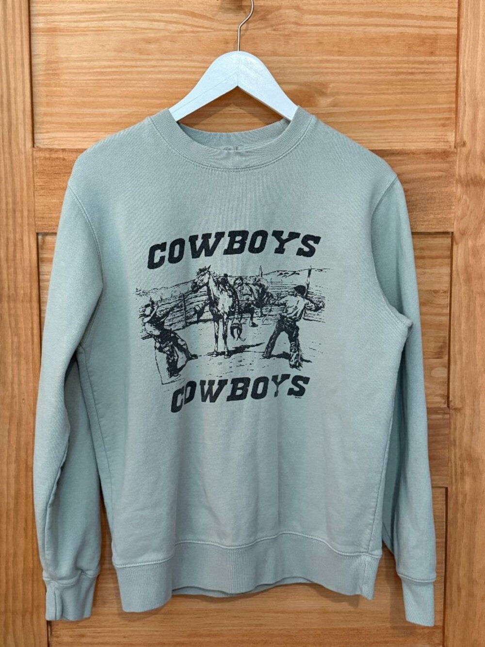 John Galt Brandy Melville COWBOYS Rodeo Horses Crew Sweatshirt One Size M/L